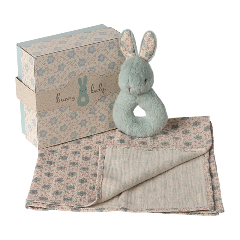 Maileg Bunny Rattle Set – Mint