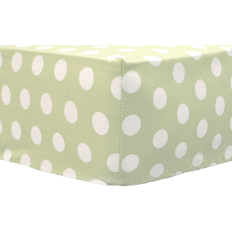 My Baby Sam Pixie Baby Pink Green Polka Dot Crib Shet