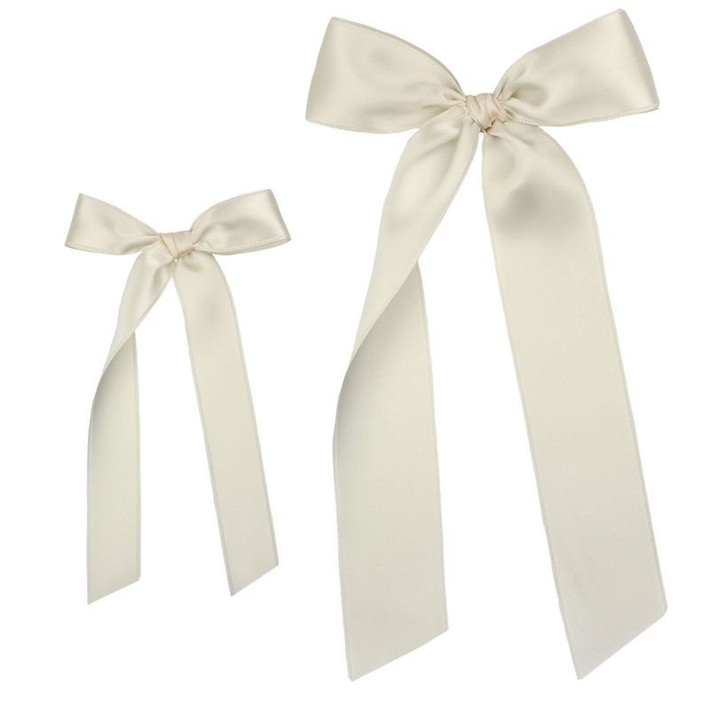 Satin Bow – Champagne Sash Clip