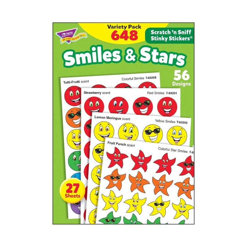 Smiles & Stars Scratch ‘n Sniff Stinky Stickers Variety Pack