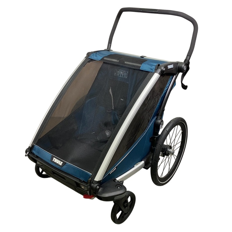 Thule Chariot Cross Bike Trailer Stroller 2 Seat, 2021, Majolica Blue