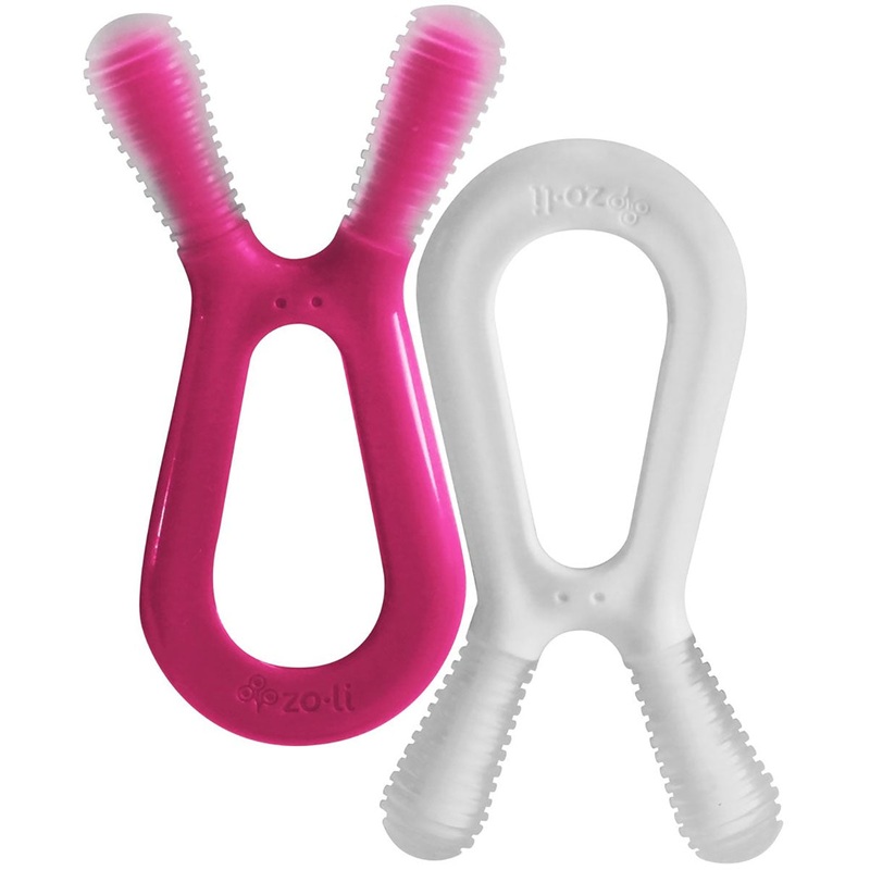 Zoli Bunny Teether 2 Pack – Pink/White
