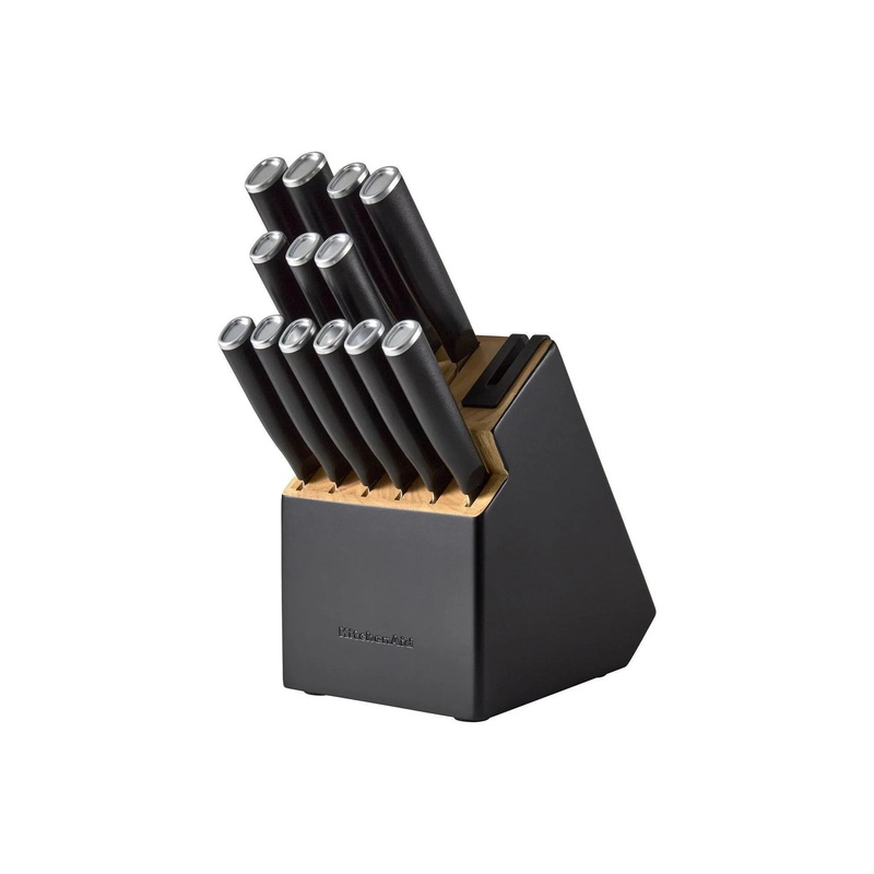 14pc 2-Tone Block Knife Set Black