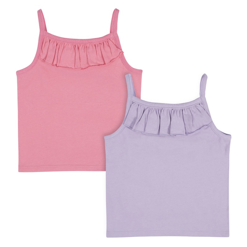 2-Pack Infant Girls Pink & Purple Sleeveless Tops