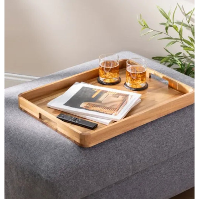 Acacia Wood Serving Tray (See Description)
