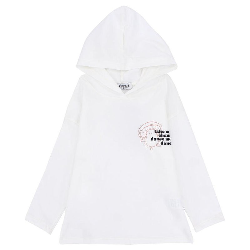 Long-Sleeved Fleeced Hooded T-shirt