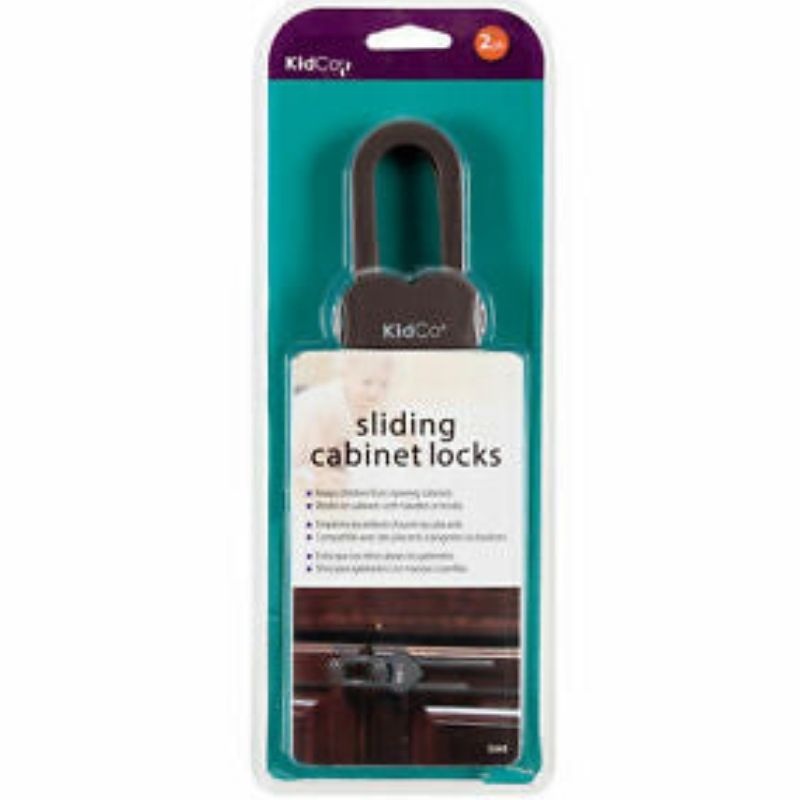 Sliding Cabinet Lock Brown – 2 Pack