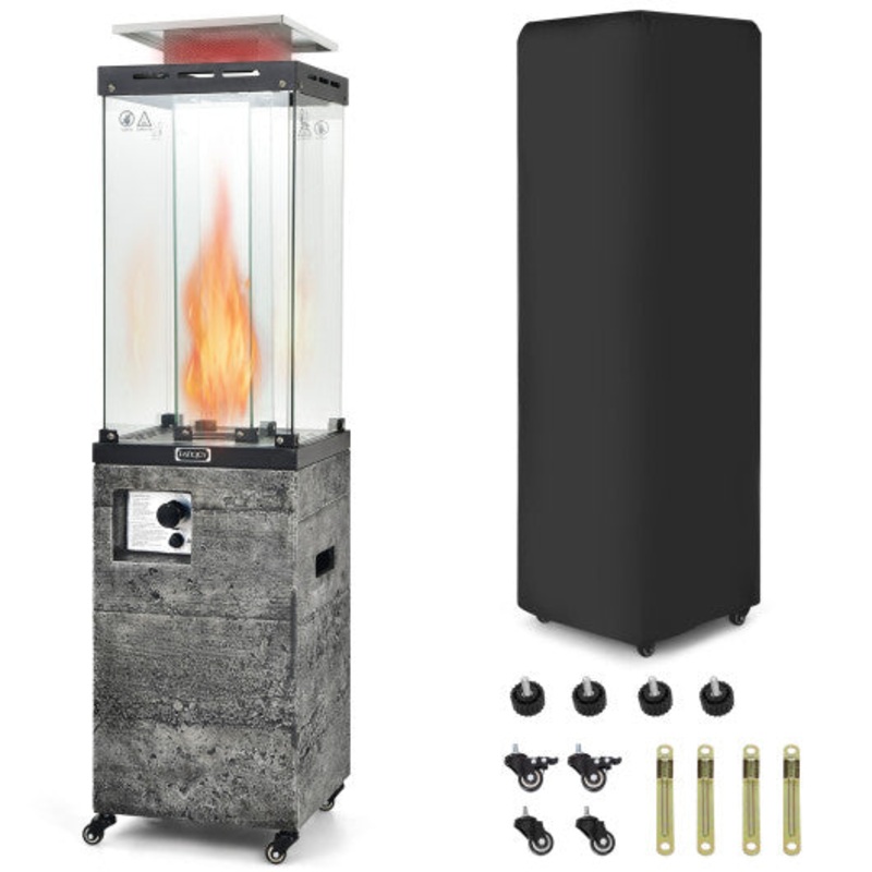 41 000 BTU Propane Patio Heater With Metal Hood-Dark Gray