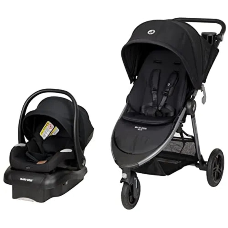 Gia XP Luxe 3-Wheel Travel System – Midnight Black