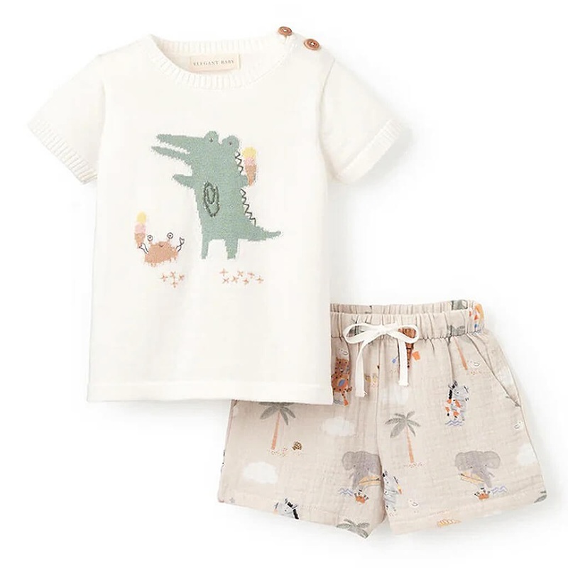 Knit Short Set – Alligator