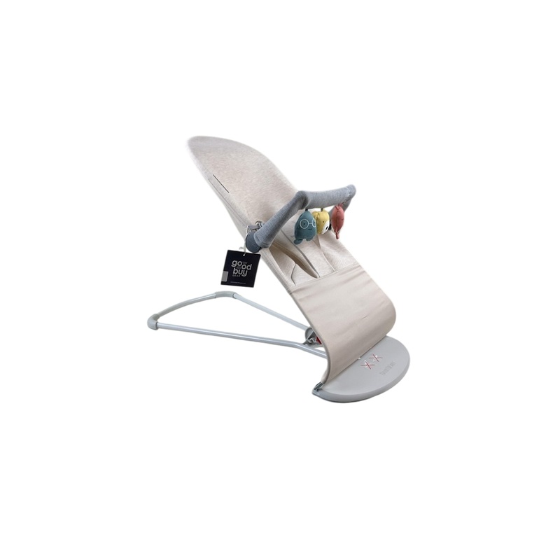 BabyBjorn Bouncer Bliss Bundle With Toy Bar, Soft Friends, Light Gray Frame, Light Beige 3D Jersey