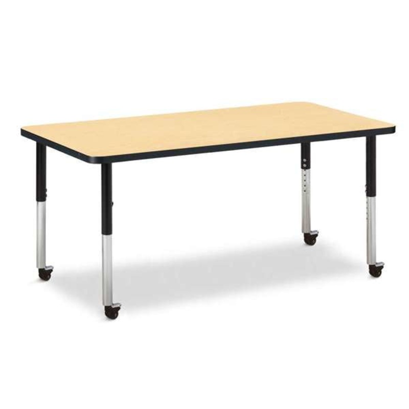 Berries Rectangle Activity Table – 30″ X 60″, E-height – Mobile Maple/Black/Black