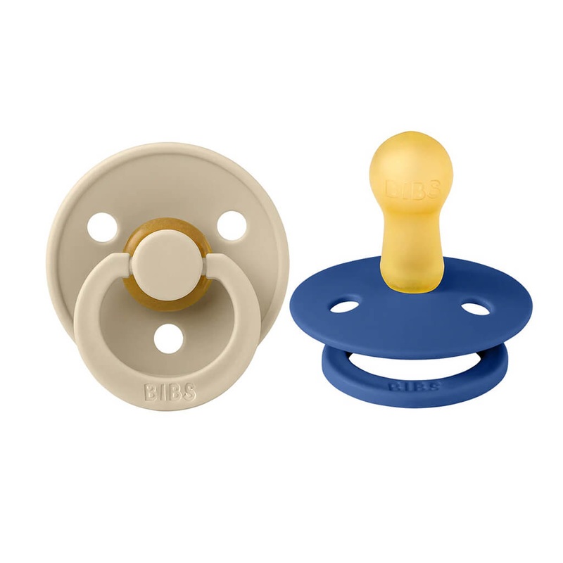 Bibs Natural Rubber Pacifier 2 Pack Vanilla/Cornflower