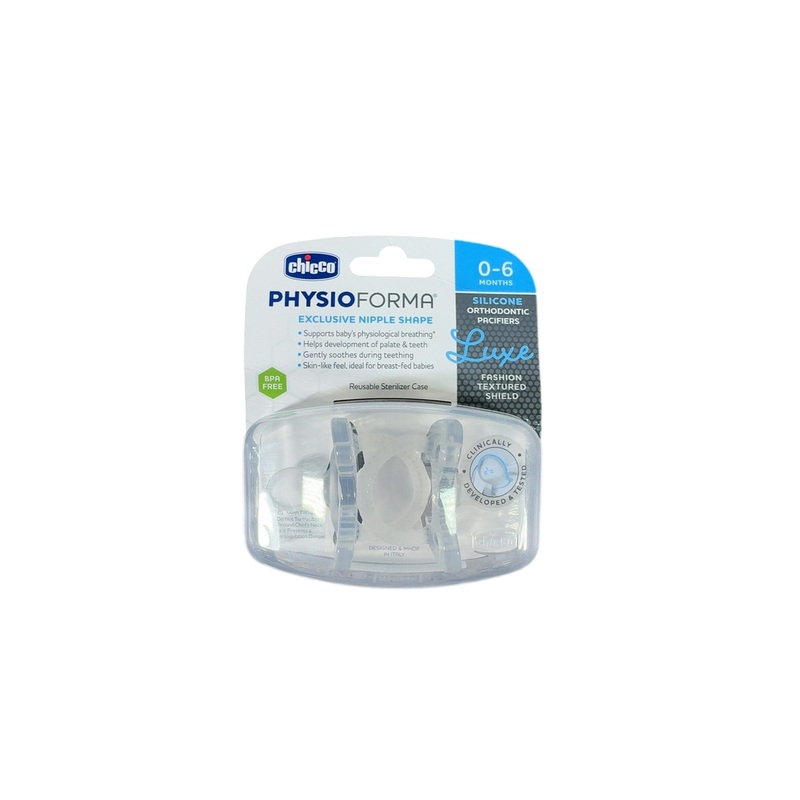 Chicco PhysioForma Pacifiers 2-Pack, 0-6 Months, Crystal