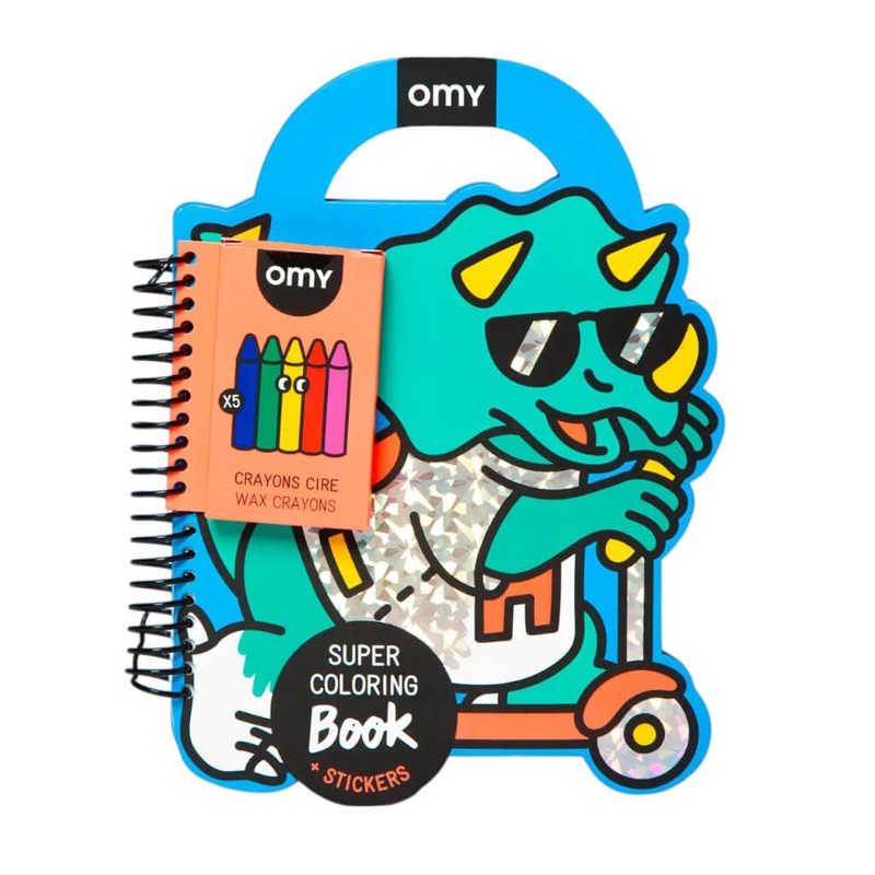 Dino Super Coloring and Sticker Book