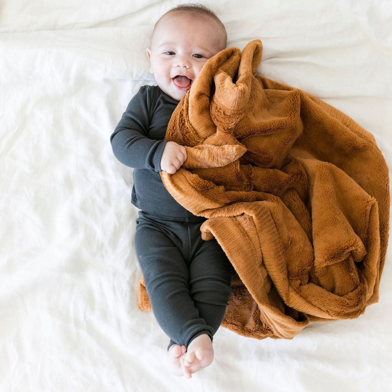 Saranoni Camel Lush Receiving Blanket