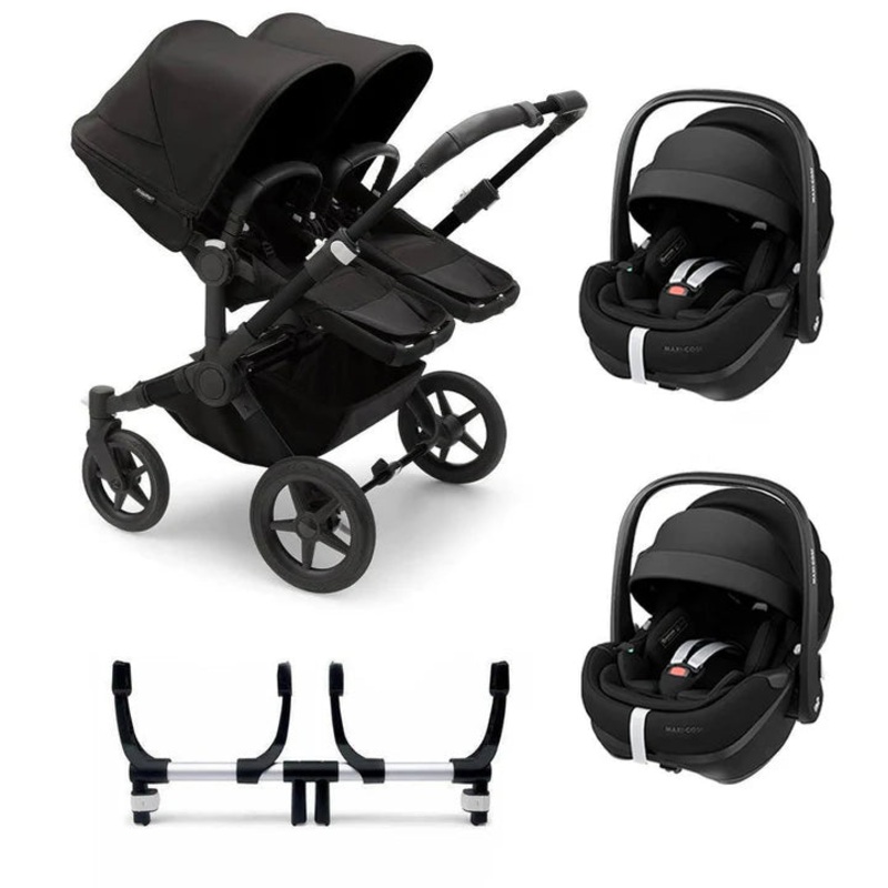 Bugaboo Donkey 5 Twin Complete + Pebble 360 Pro 2 Travel System – Midnight Black