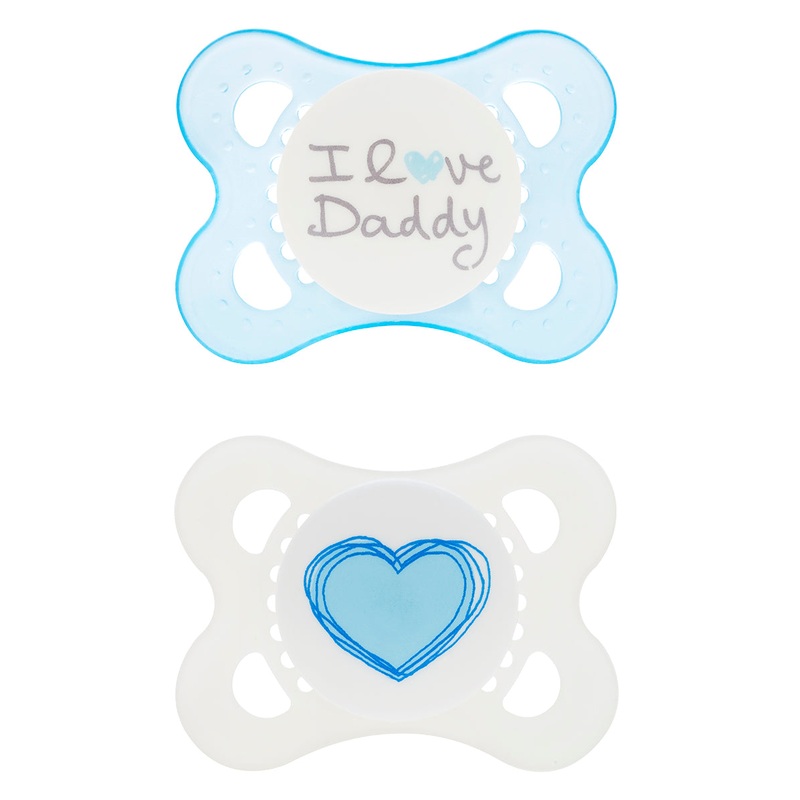 MAM Baby Daddy 0-6M Pacifier, 2pk – Boy
