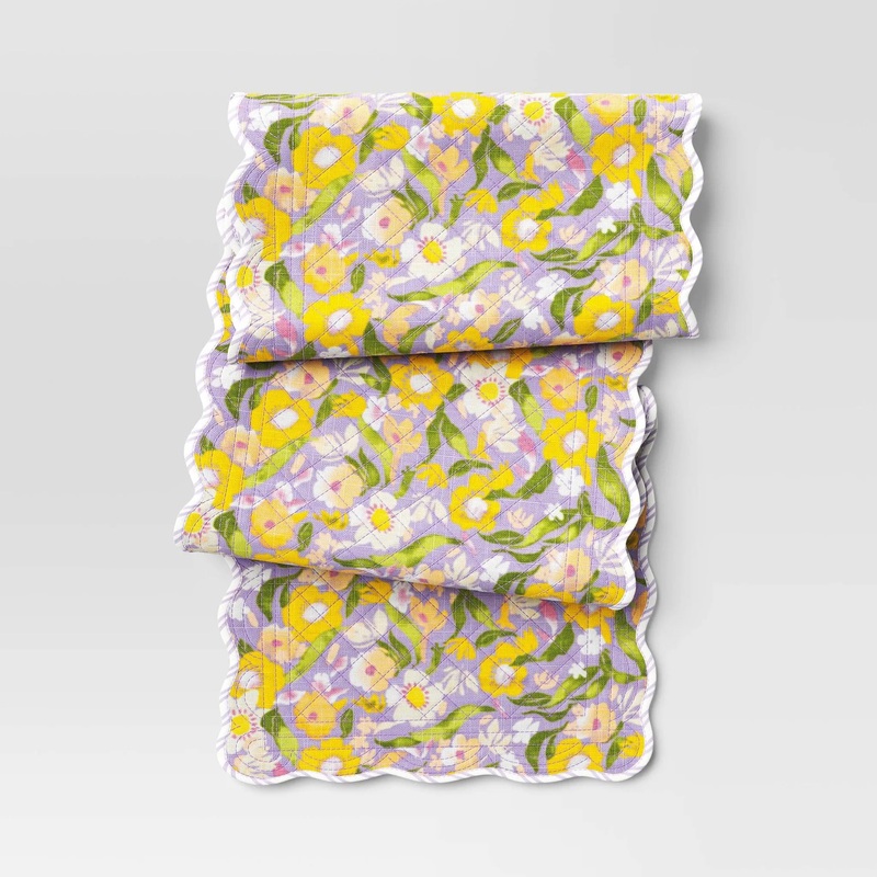 Reversible Purple Striped Table Runner