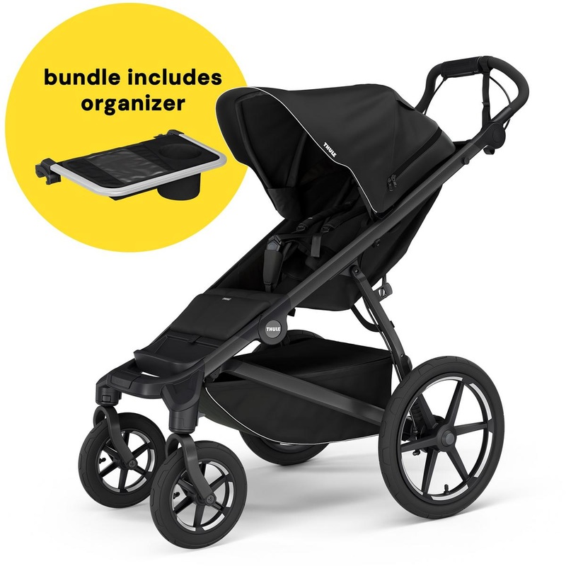 Thule Urban Glide 4-Wheel All-Terrain Stroller + Organizer Bundle – Black