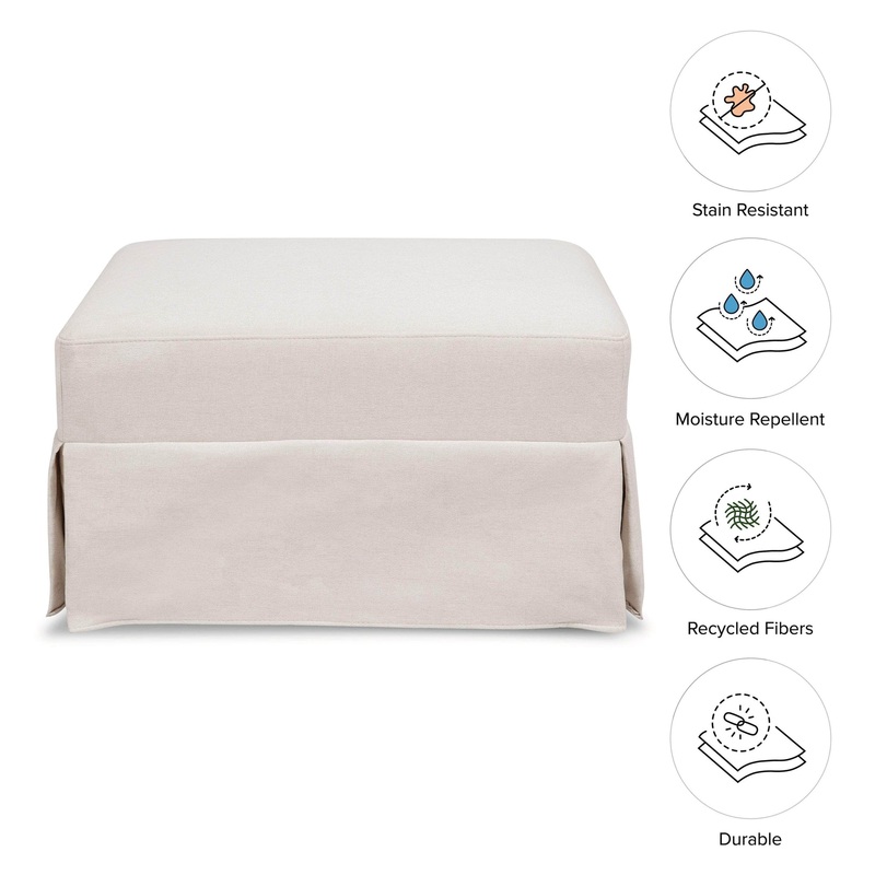 Crawford Gliding Ottoman – Performance Cream Eco-Weave