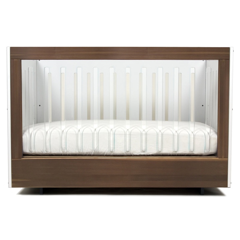 Spot On Square Roh Crib – White/Walnut – 1 Side Acrylic