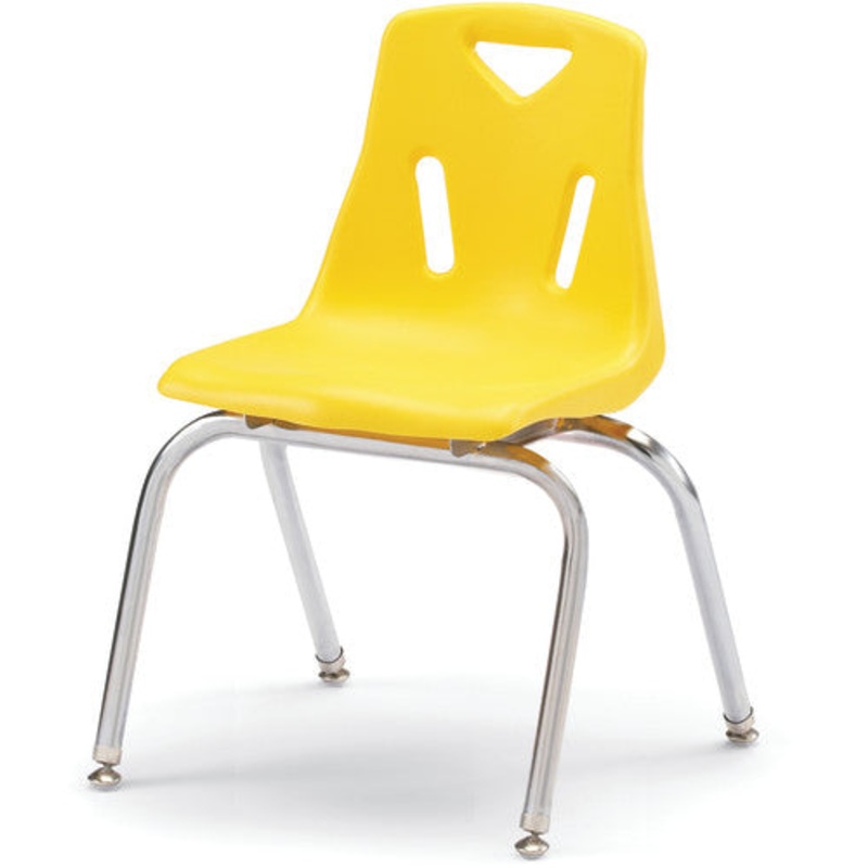Berries Stacking Chair with Chrome-Plated Legs – 16″ Ht – Yellow