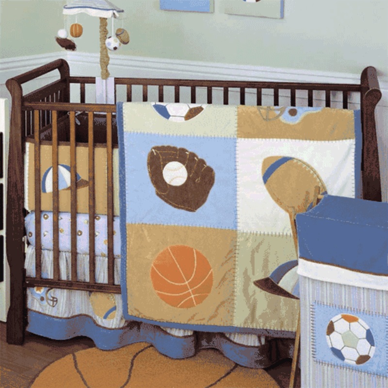 KidsLine Home Field 6 Piece Baby Crib Bedding Set