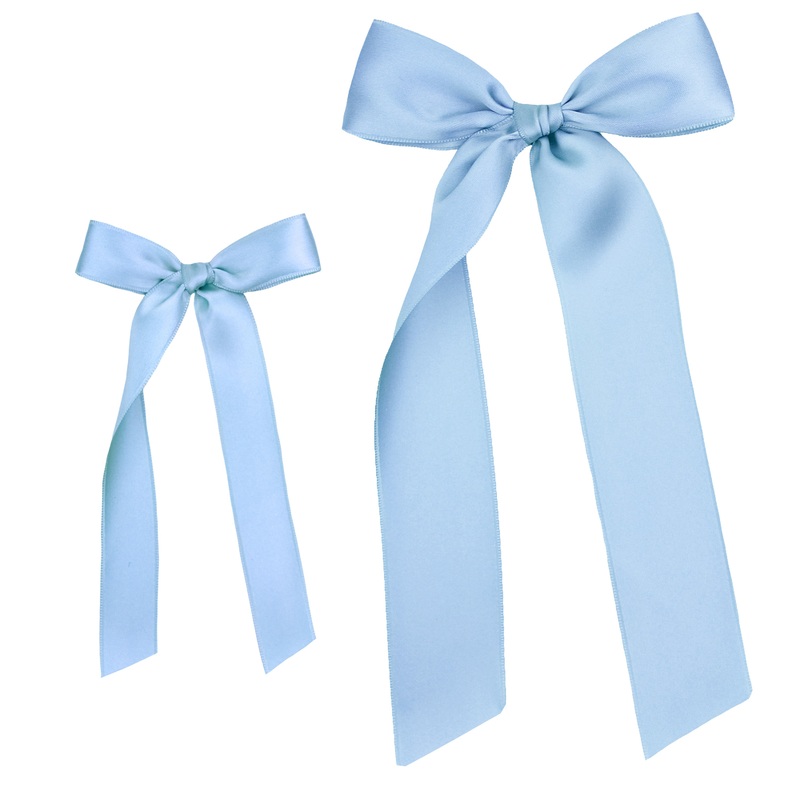 Satin Bow – French Blue Sash Clip