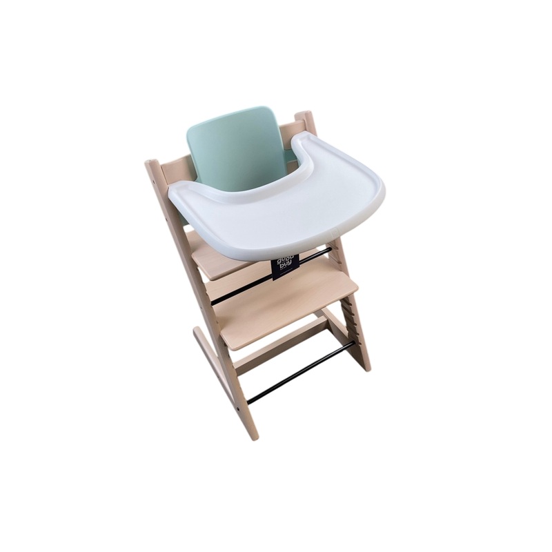 Stokke Tripp Trapp High Chair with Baby Set and Tray, Soft Mint, Whitewash