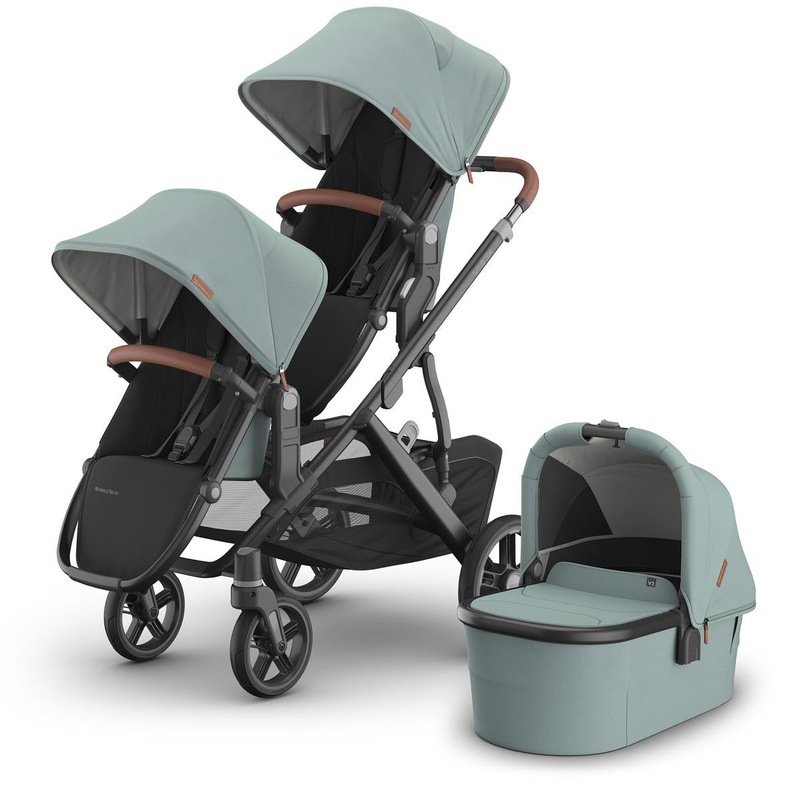UPPAbaby Vista V3 Double Stroller with RumbleSeat V3 + Bassinet Bundle – Kenzi