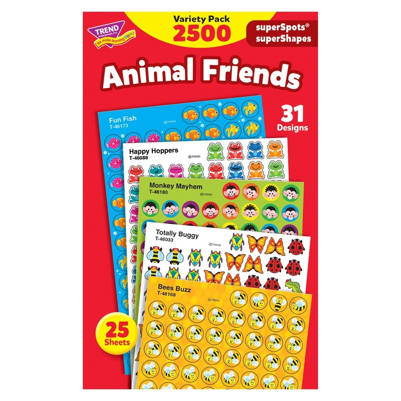Animal Friends superSpots & superShapes Stickers Variety Pack