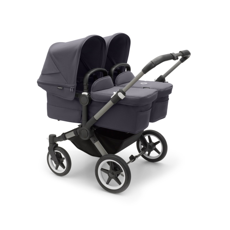 Bugaboo Donkey 5 Twin – Stormy Blue Canopy/Stormy Blue Fabrics/Graphite Chassis