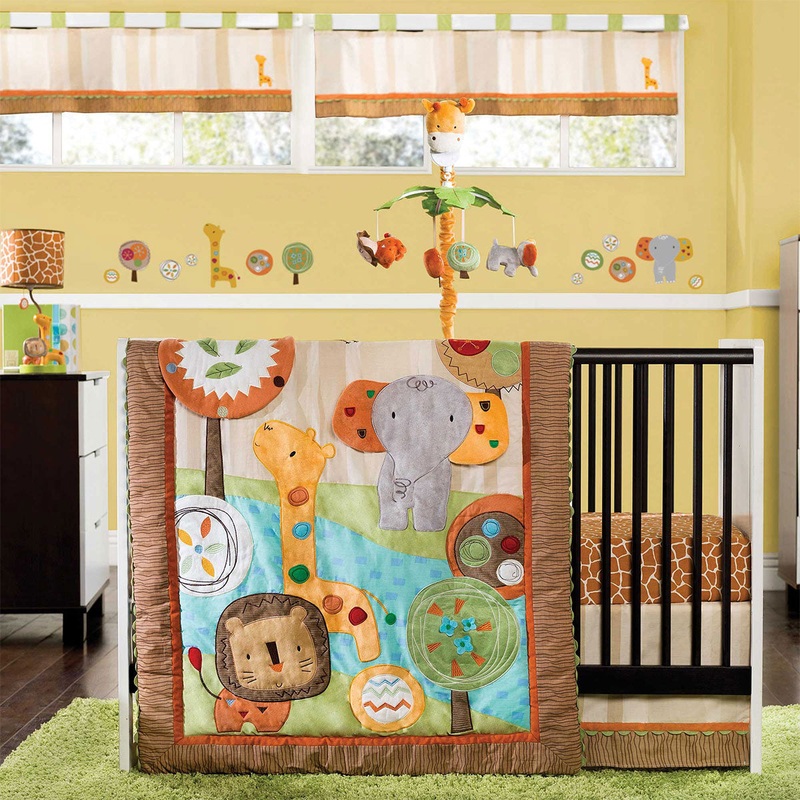 KidsLine Safari Dream 4 Piece Crib Bedding Set