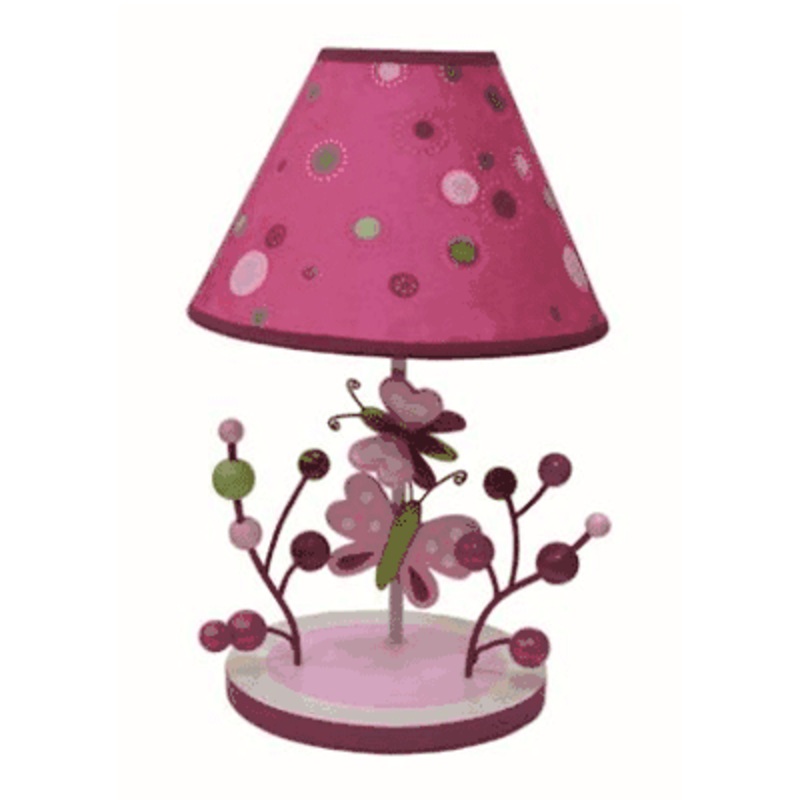 Lambs & Ivy Raspberry Swirl Lamp with Shade