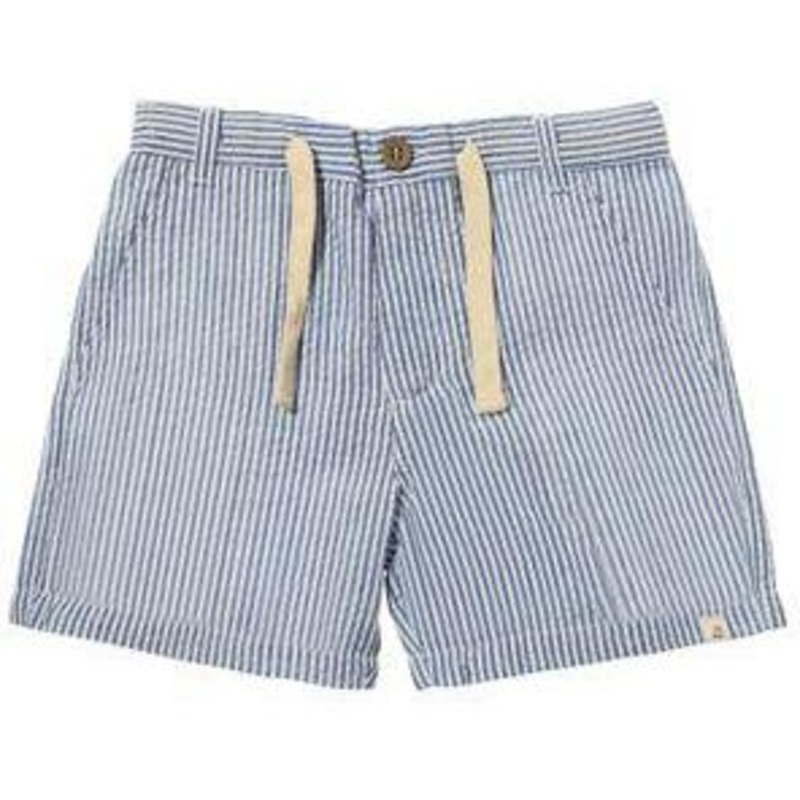 Me & Henry Crew Woven Shorts | Royal/White Seersucker Stripe
