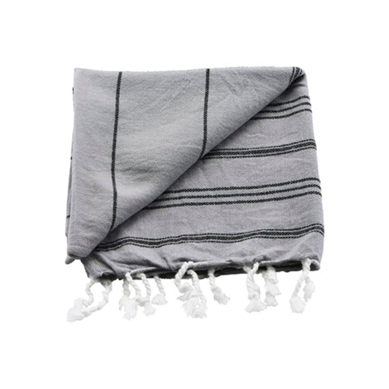 Meraki Towel Grey/Blk Sml