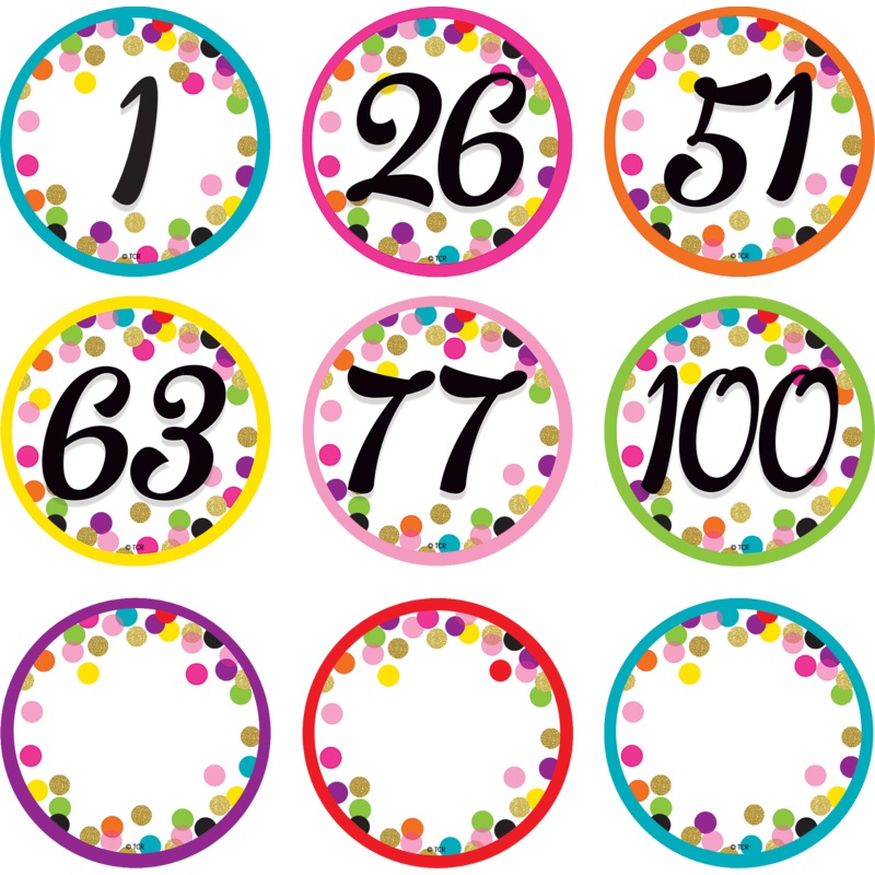 Confetti Number Cards