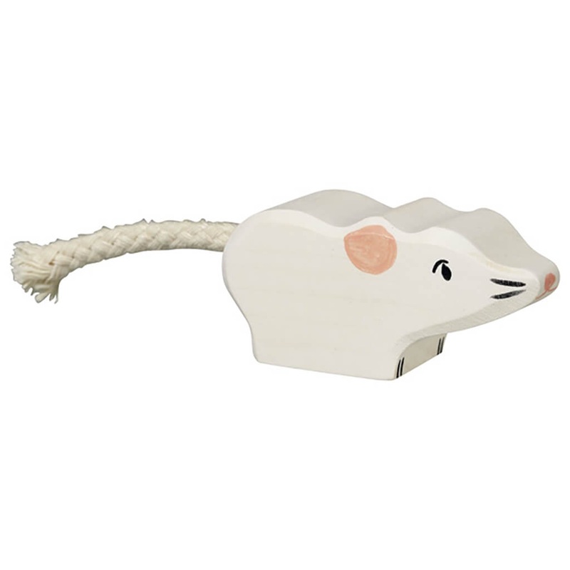 Holztiger Wooden Animal White Mouse