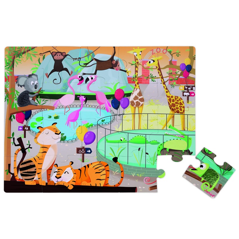 Janod Tactile Puzzle – Day at the Zoo
