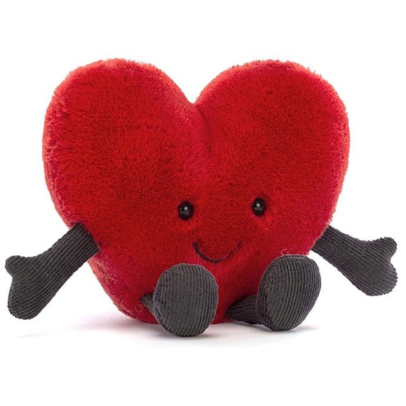 Jellycat Amuseable Red Heart Little, 5″