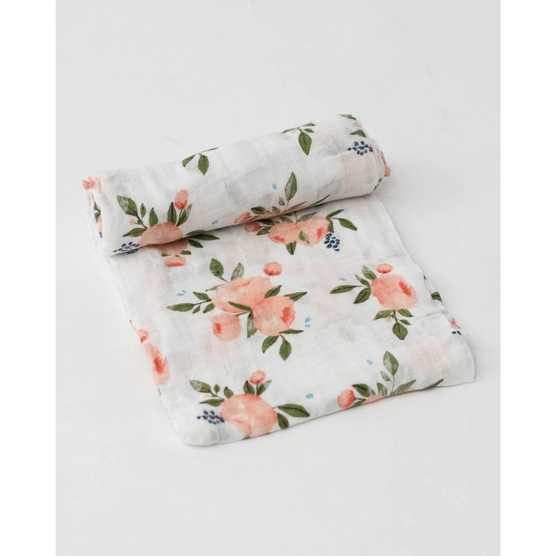 Little Unicorn Cotton Muslin Single Swaddle – Watercolor Roses