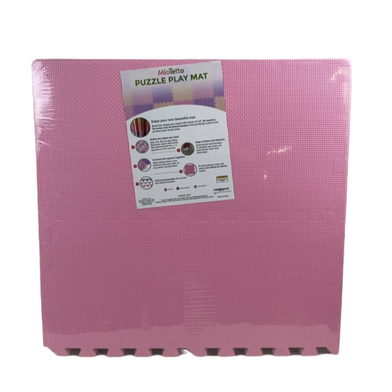 MioTetto Tile Baby Play Mat, 36 Pieces, Pink/Purple/Beige