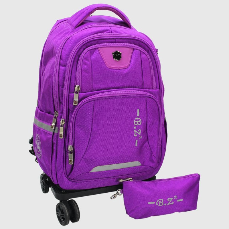 Purple 20 Inches Trolley Bag + Pencil Case