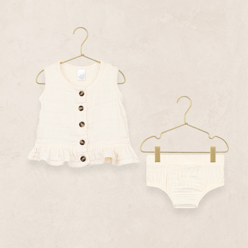 Ruffle Tank + Bloomer Set – Cream