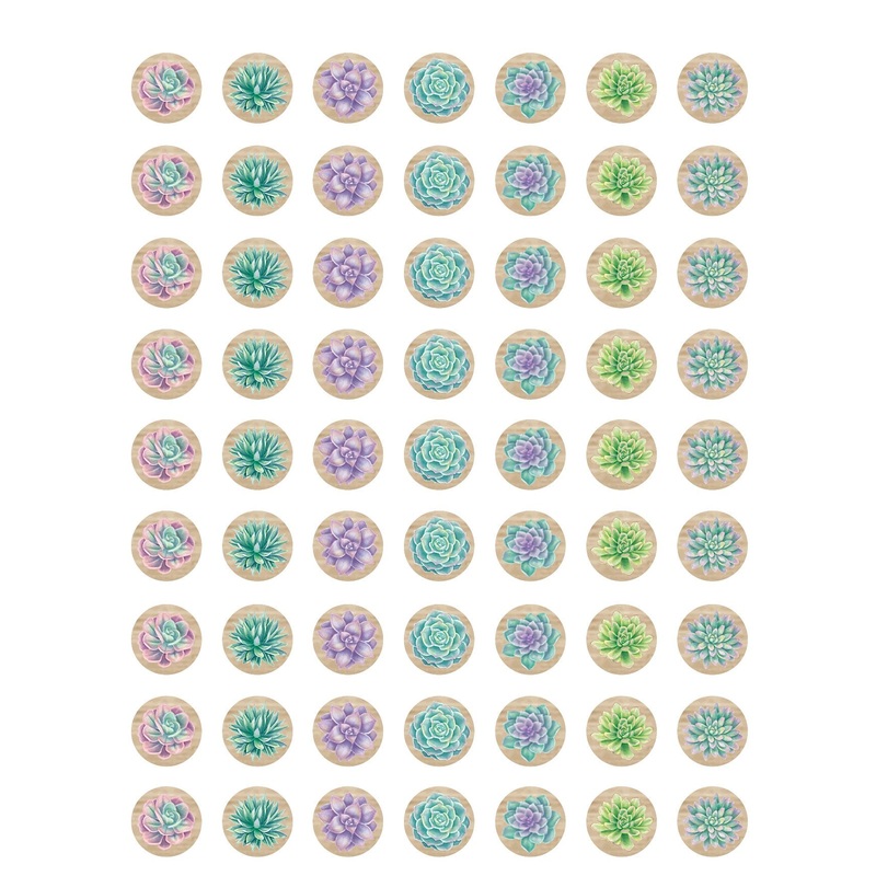 Rustic Bloom Succulents Mini Stickers(C)