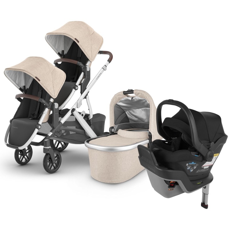 UPPAbaby VISTA V2 Double Stroller + MESA MAX Travel System Bundle with Rumble Seat V2+ – Declan / Jake