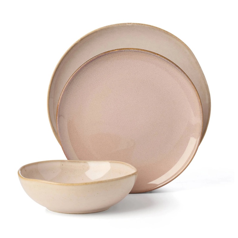 12pc Dinnerware Set Organic Shade- Natural Clay (See Description)