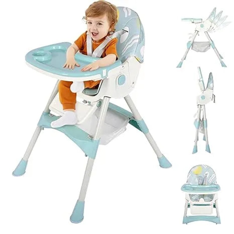 3-in-1 Adjustable Baby High Chair with 5-Point Harness