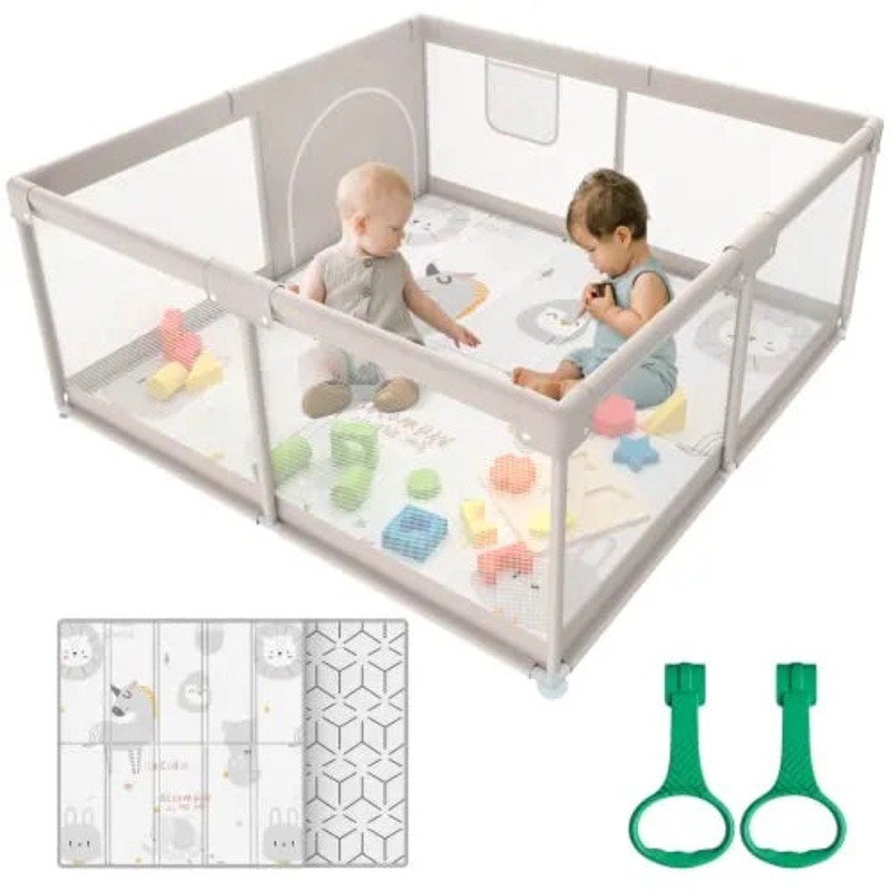 Baby Playpen with Mat – 47×47 Inch Safe Play Area